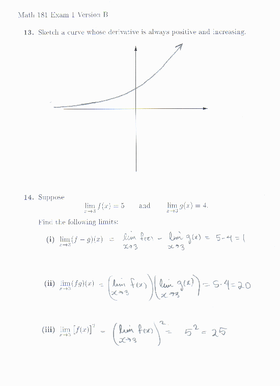13. a graph of the exponential function 14(i). 1 (ii). 20 (iii). 25