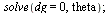 solve(dg = 0, theta); 1